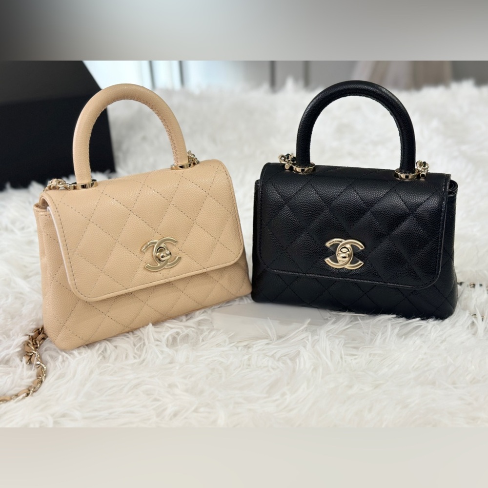 ❌ SOLD ❌ CHANEL Coco Handle Clutch on Chain Black Caviar - Picture 7 of 7